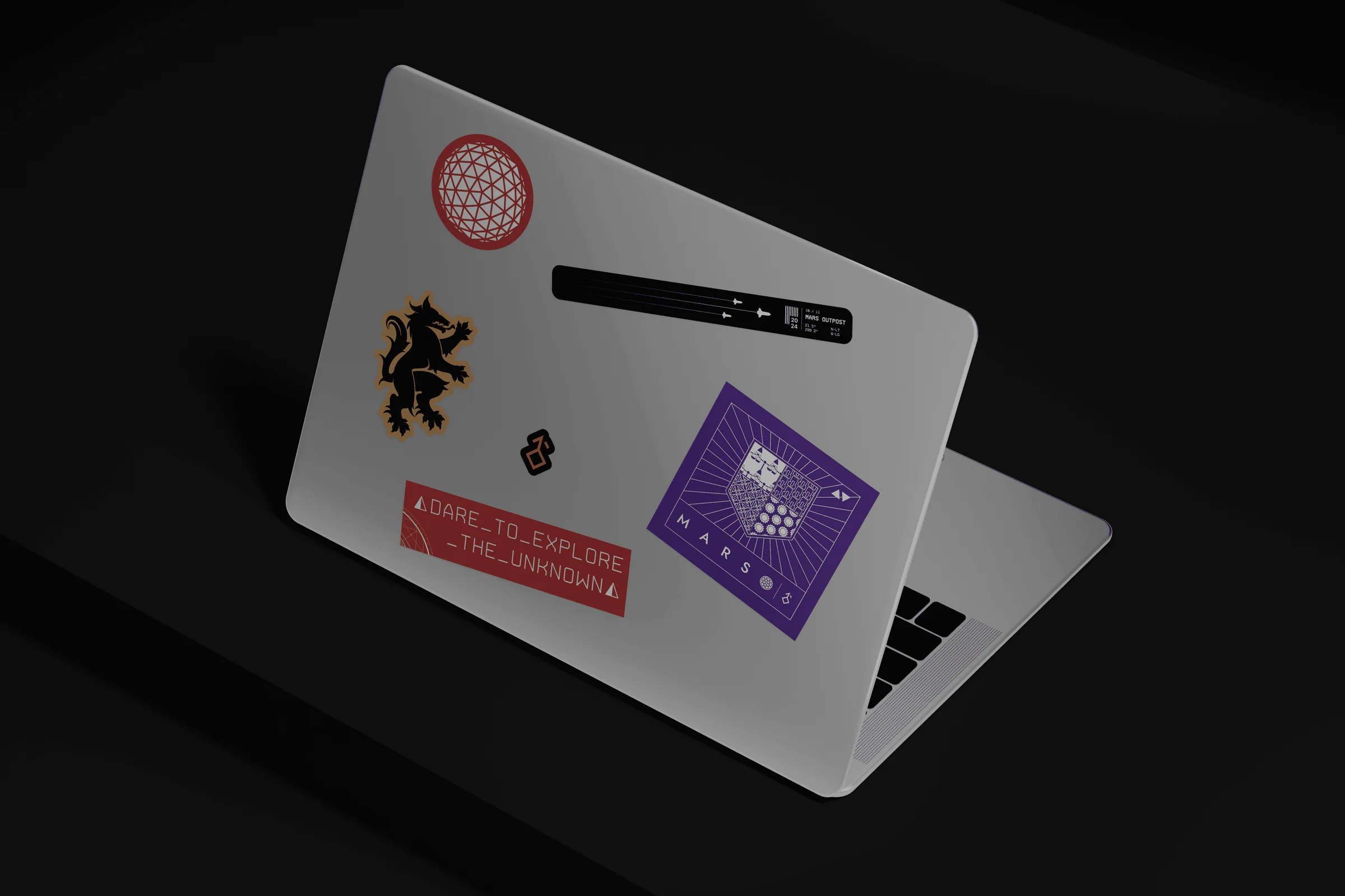 Mars Protocol: Sticker on Laptop Mockup